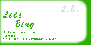lili bing business card